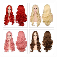 Amazon Bestseller Center Part Long Wavy Wig for Face Shaping Cross-border Exclusive Supply