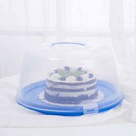 手提圆形12寸塑料透明蛋糕盒面包盒 烘焙蛋糕工具马芬杯纸杯蛋糕