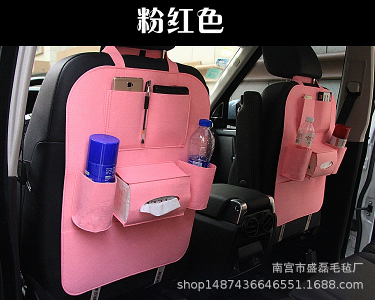 Car seat back organizer storage bag, felt multi-pocket universal car storage, lightweight 0.127 kg
