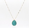 Trend design accessory, turquoise long stone inlay, chain, necklace, European style