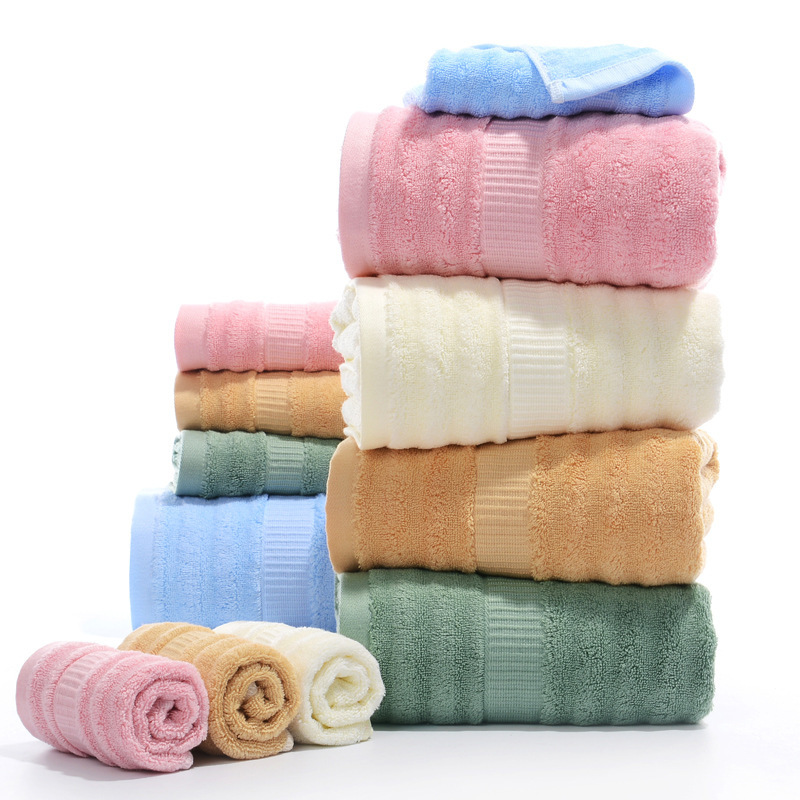 Pure Cotton Factory Direct bamboo fiber high and low wool wave towel foreign trade can be customized embroidery jacquard lint-free Wholesale