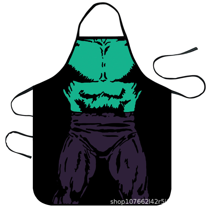 Suministro transfronterizo de Amazon Venta caliente creativa personalidad divertida impresa delantal músculo hombres sexy delantal suministro de la fábrica