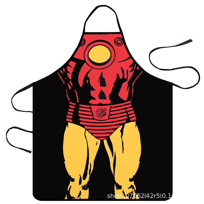 Suministro transfronterizo de Amazon Venta caliente creativa personalidad divertida impresa delantal músculo hombres sexy delantal suministro de la fábrica
