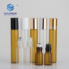 现货 3ml 5ml 10ml滚珠瓶 玻璃茶色 透明托钢珠塑料盖 黑盖分装瓶