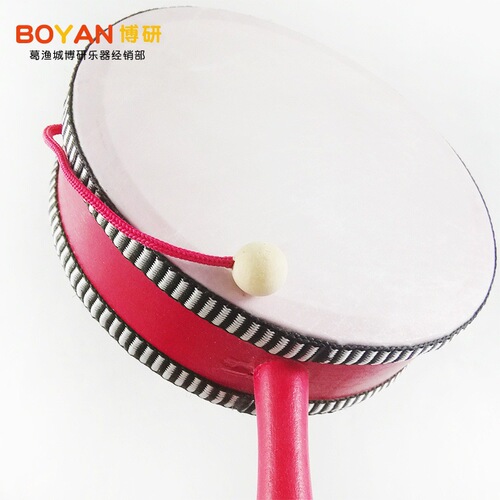 Orff imitation sheepskin rattle double-sided drum children's hand drum kindergarten early education teaching aids 6-inch toy drum