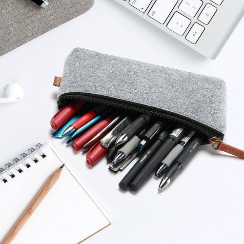 Hot-selling Felt Pencil Case, Fabric Design for Kids, Student Stationery Bag, Eyeglass Case, and Makeup Brush Organizer