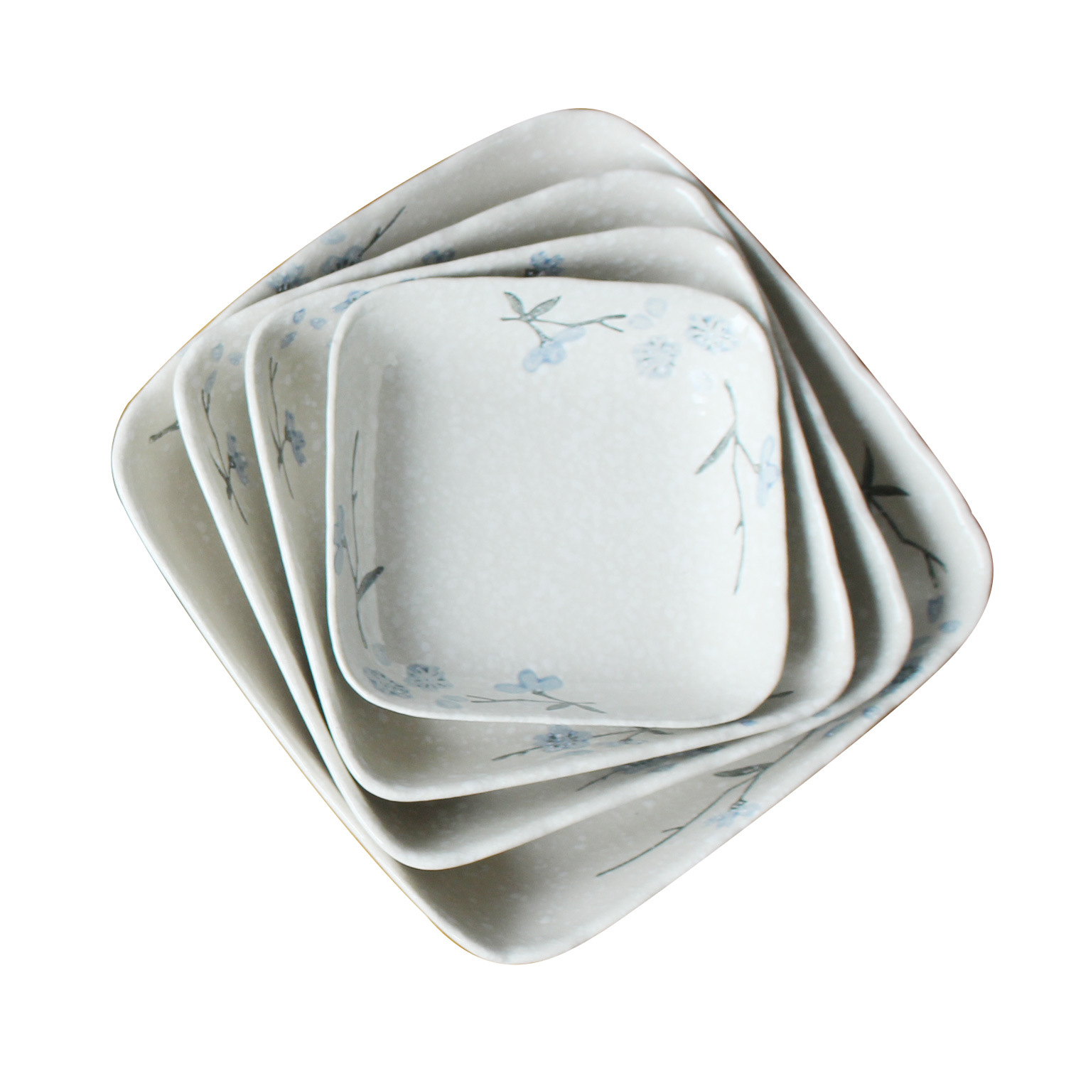 Estilo japonés retro nieve Cereza en forma de vajilla de cerámica redondeada plato de cocina plato de sabor plato de salsa plato de pescado plato de arroz tazón de sopa de fideos