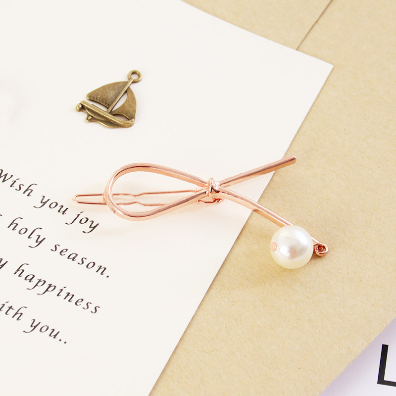 Comercio Exterior Accesorios para el cabello flequillo clip updo pelo headwear pajarita horquilla estilo coreano mariposa con incrustaciones perla Rana clip hembra