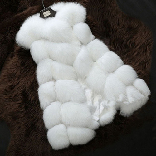 Vest autumn and winter new imitation fox fur vest women's mid-length casual fur coat vest