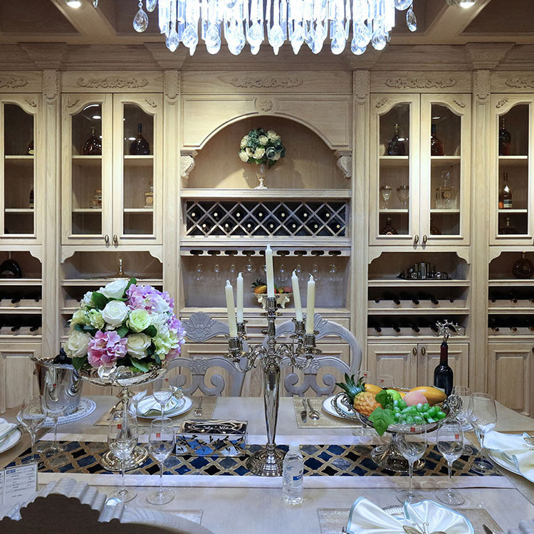 Whole House Customized Solid Wood Wine Cabinet Restaurant Red Wine Cabinet European Wine Cabinet Customized Home Sideboard Restaurant Furniture Customization