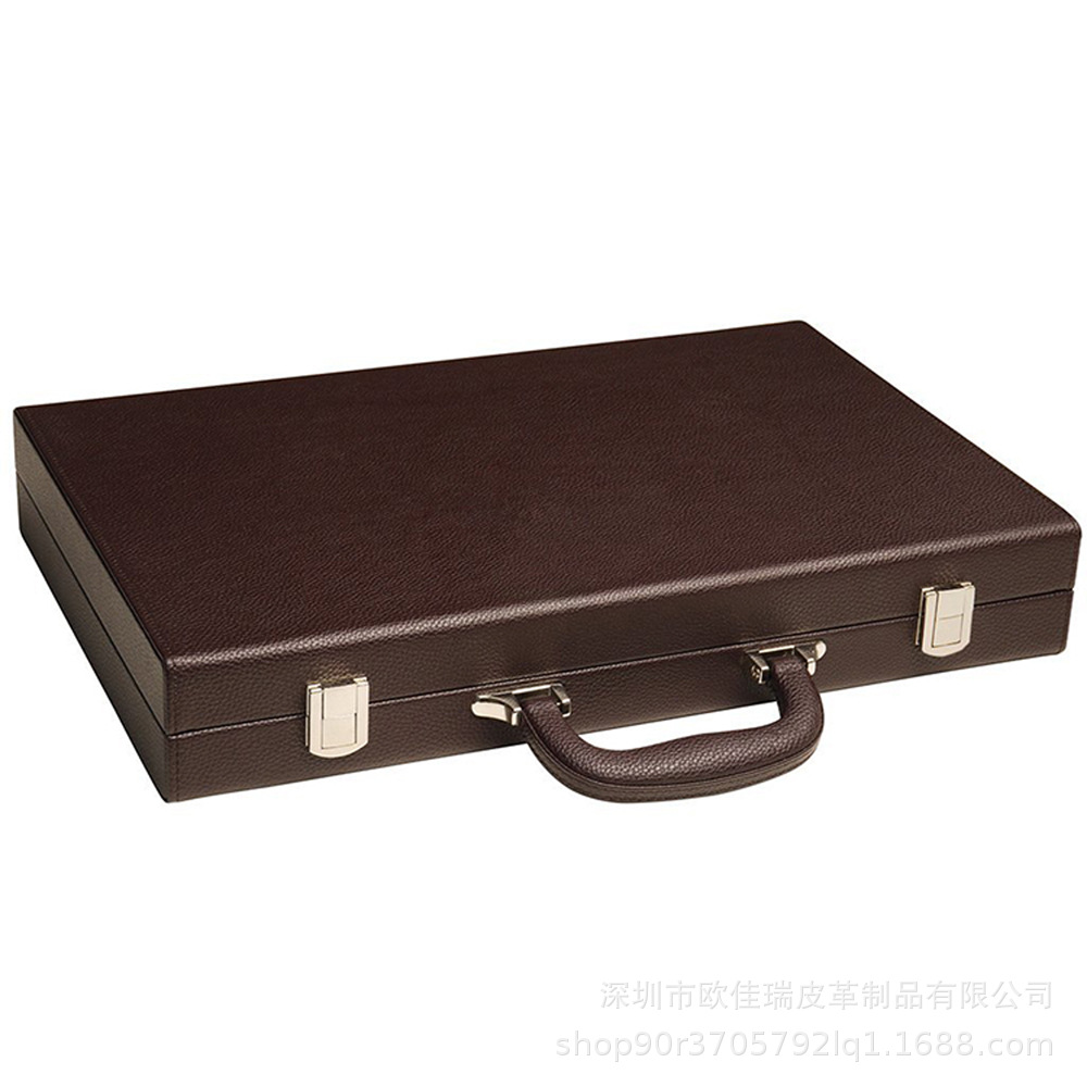 外贸出口双陆棋盘套装  PU皮质西洋双陆棋盒  LOGO