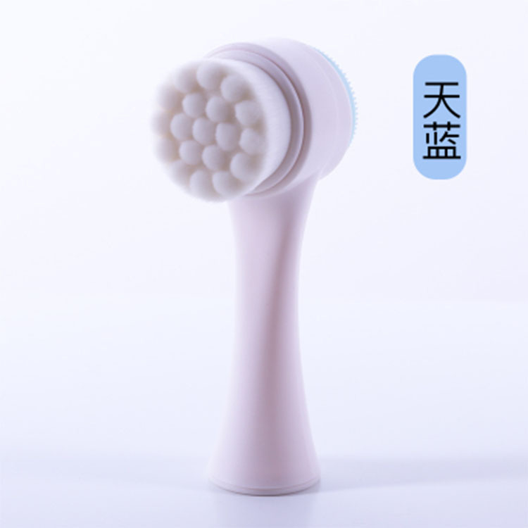 Cepillo de maquillaje Cepillo de lavado facial de silicona Cepillo de limpieza facial Instrumento 3D Cepillo de lavado facial de doble cara Cepillo de lavado facial manual Cepillo de limpieza Poros limpios