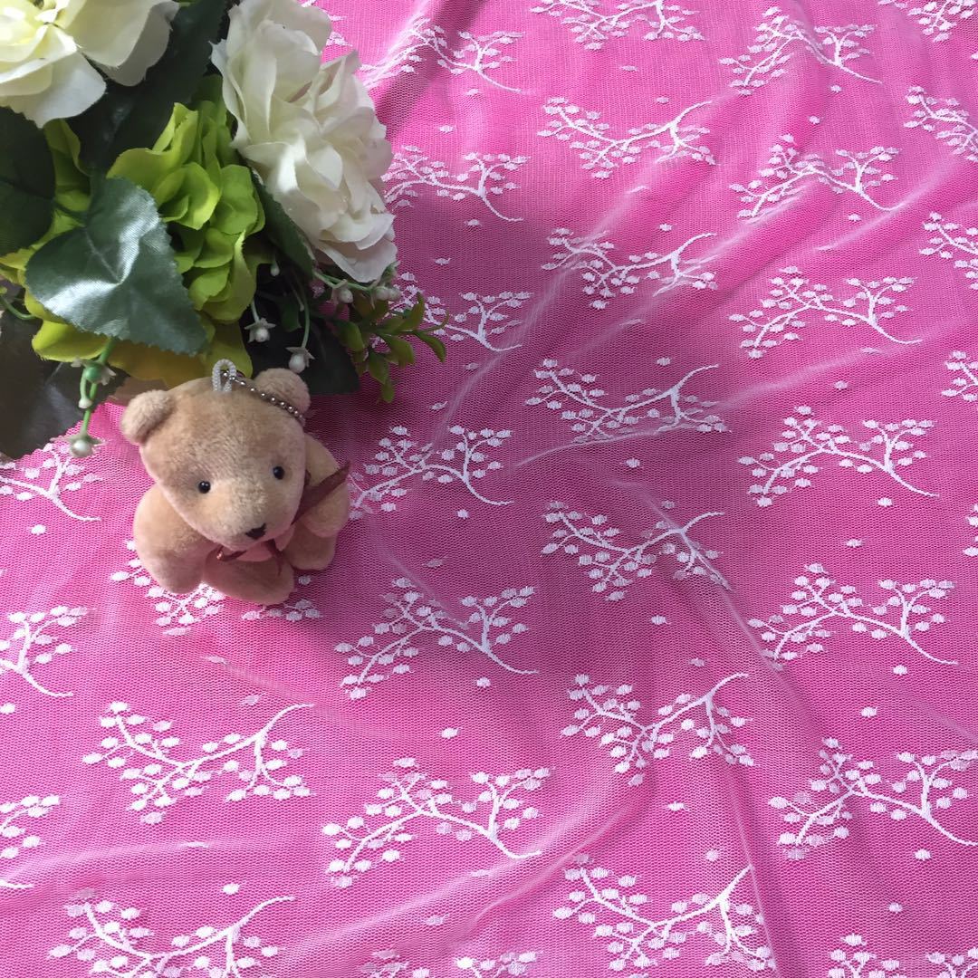 批发 锦氨弹力提花网布树枝 手感软内衣打底上衣裙子面料纺织供应