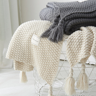 Скандинавская трикотажная шерстяная накидка, одеяло, диван для отдыха