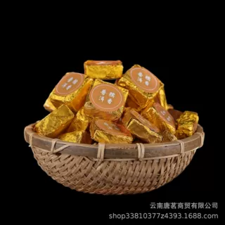 批发 昆明散装普洱熟茶 糯香小沱茶 勐海一级熟茶糯香金砖 500g