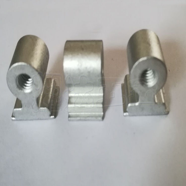 五金压铆线卡RAS-M3-7-3直角线扣碳钢粉末冶金,电镀达克罗,方柱扣