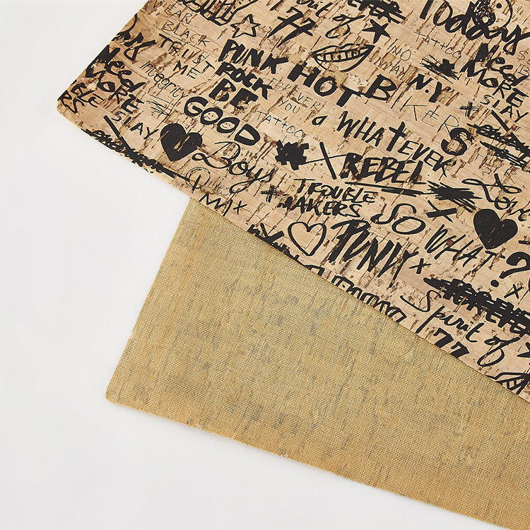 汇中软木 时尚印刷软木布 葡萄牙真软木纸生产厂家 文具专用面料