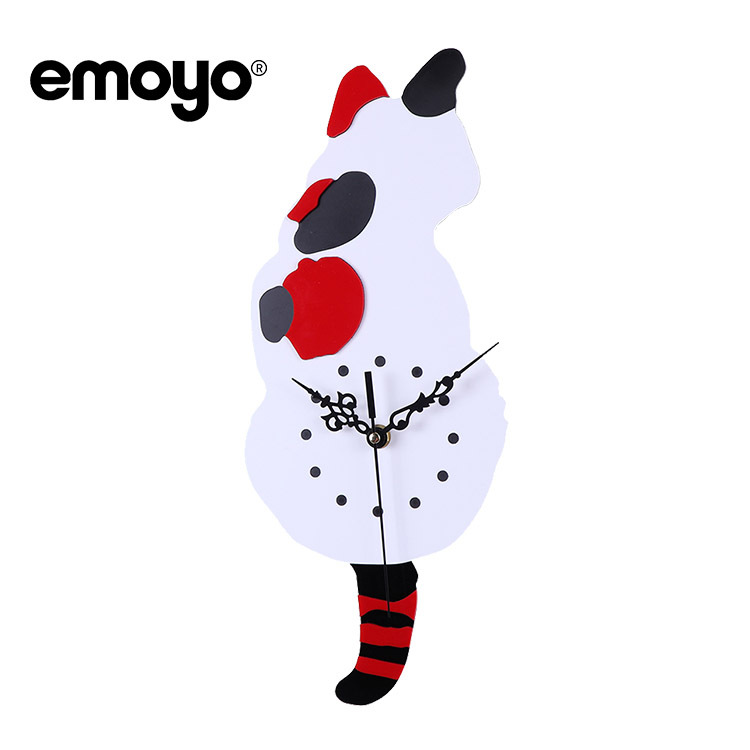 Reloj de pared gato oscilante｜Cuarzo silencioso｜Decoración moderna｜Producto transfronterizo