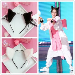 "Herba-style Anime Convention Cute Cat Ears Headband Cat Crown Maid Cat Girl Cosplay Headband with Bell"