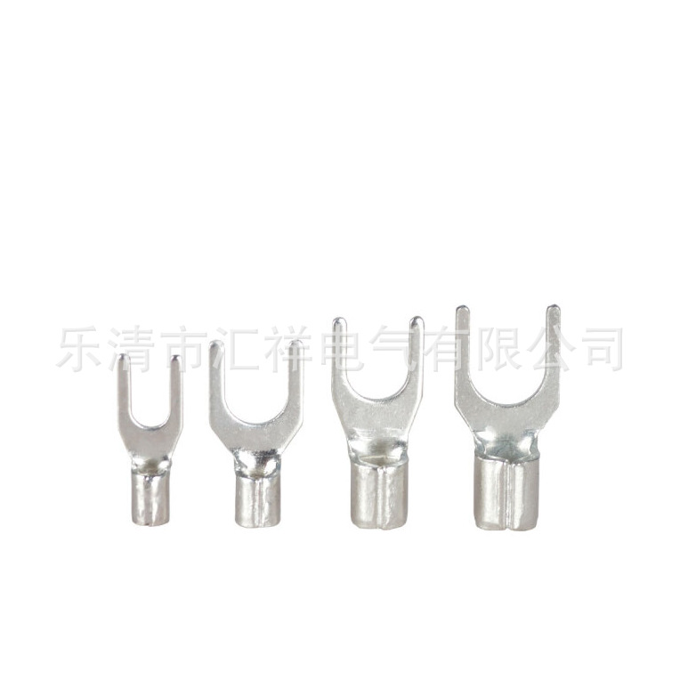 Y形接线端子大量批发叉形裸端头叉形冷压端子冷压紫铜SNB1.25-3