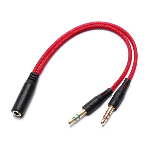 Mobile phone headset to computer headset one-to-two audio cable two-in-one headset adapter cable one-to-two audio cable
