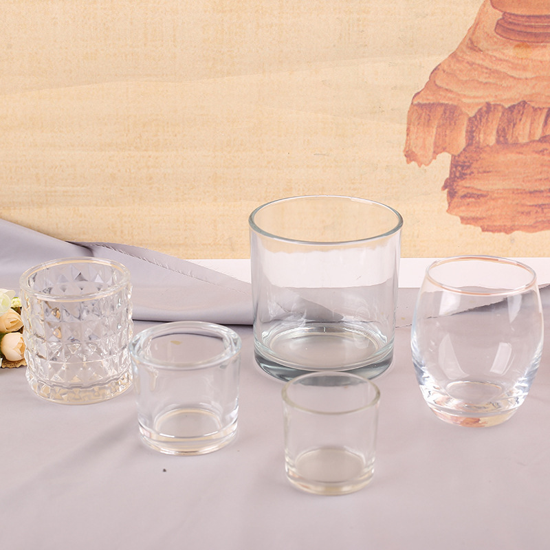 Transparent Candle Cup Empty Cup Thickened Glass Scented Candle Cup Living Room Transparent Candle Holder Candle Glass Cup in Stock