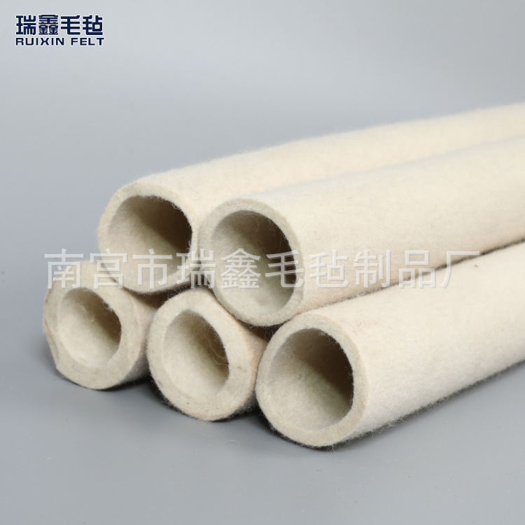 厂家批发耐温羊毛毡滚筒过滤毛毡筒 抛光毛毡套毛毡保护罩批发