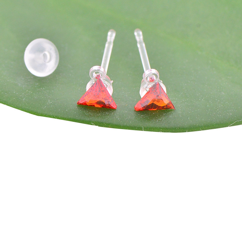 Elegant transparent earrings with zircon