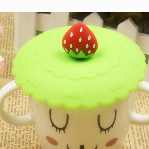 Dust-proof silicone cup lid, creative sealing and leak-proof cup lid, fruit cup lid