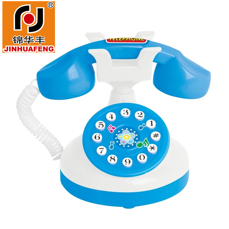 Simulación transfronteriza mini teléfono azul pequeño electrodoméstico juguete escena educativa para niños Juego decoración con sonido y luz