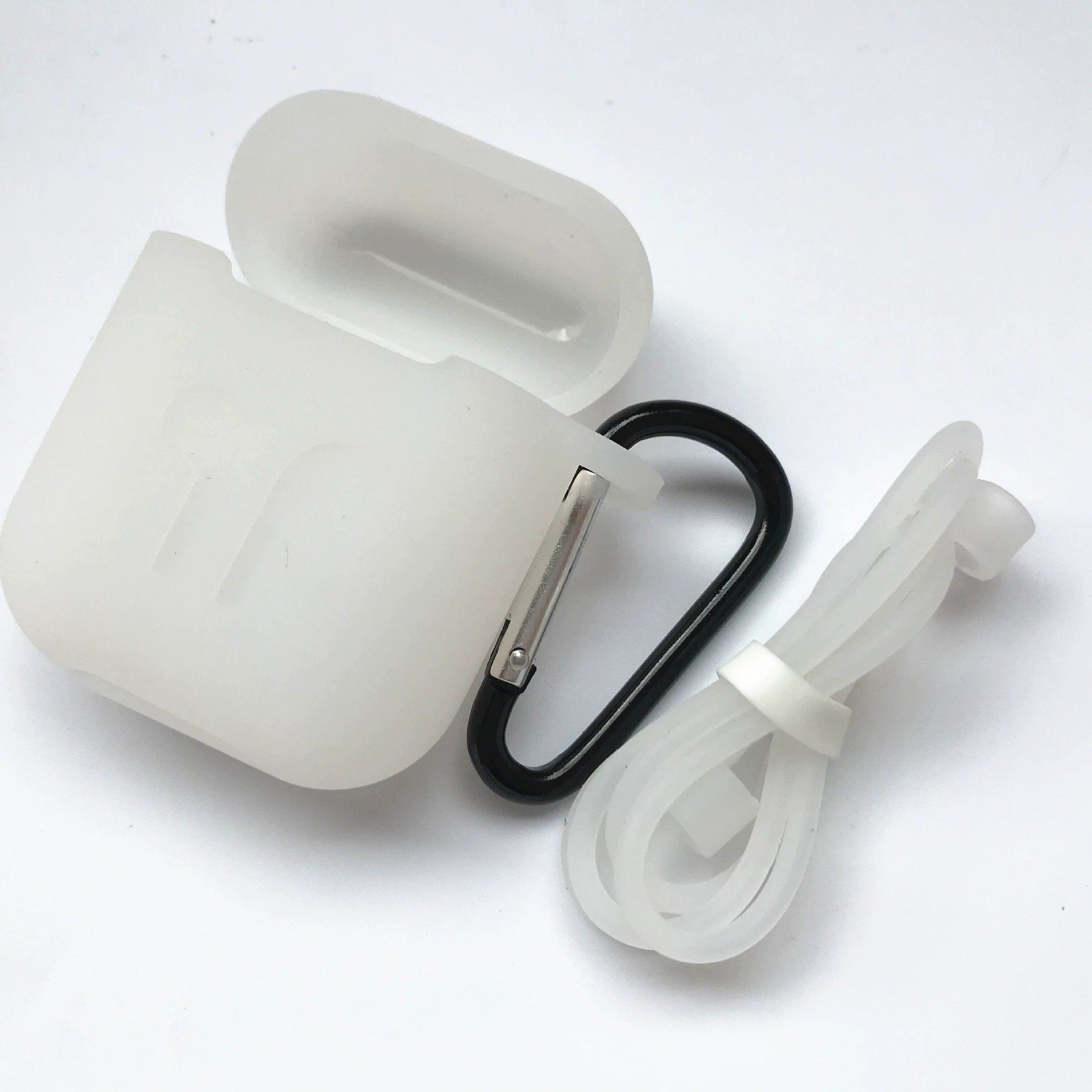Силиконовый защитный чехол для AirPods, совместим с беспроводными наушниками, 13 цветов, карабин/крючок/верёвка