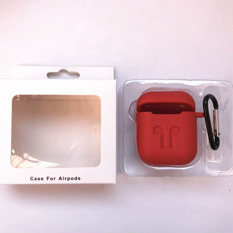 Силиконовый защитный чехол для AirPods, совместим с беспроводными наушниками, 13 цветов, карабин/крючок/верёвка