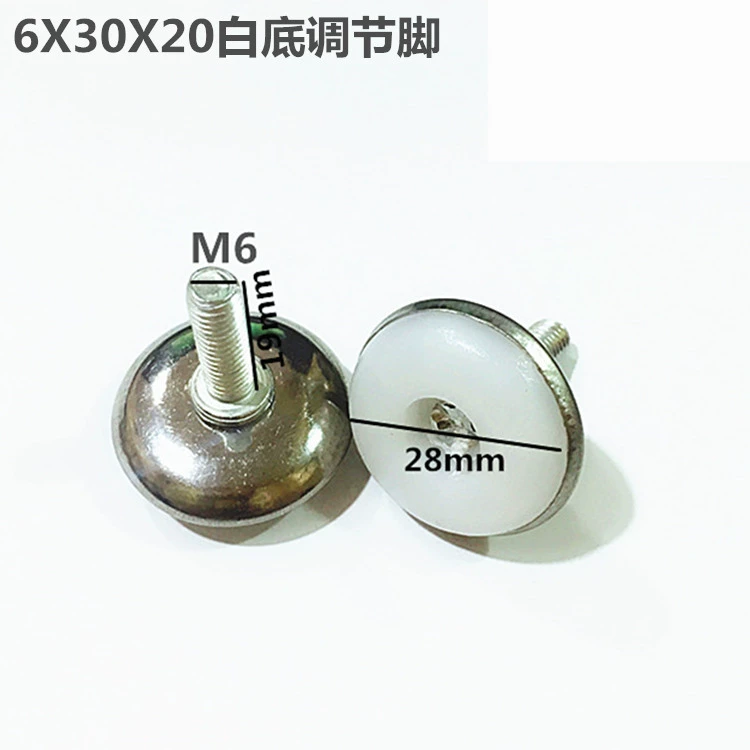 BaoLiShi Stainless Steel Adjustable Furniture Feet with White Base, M6/M8/M10 Threads, 15–40mm Heights