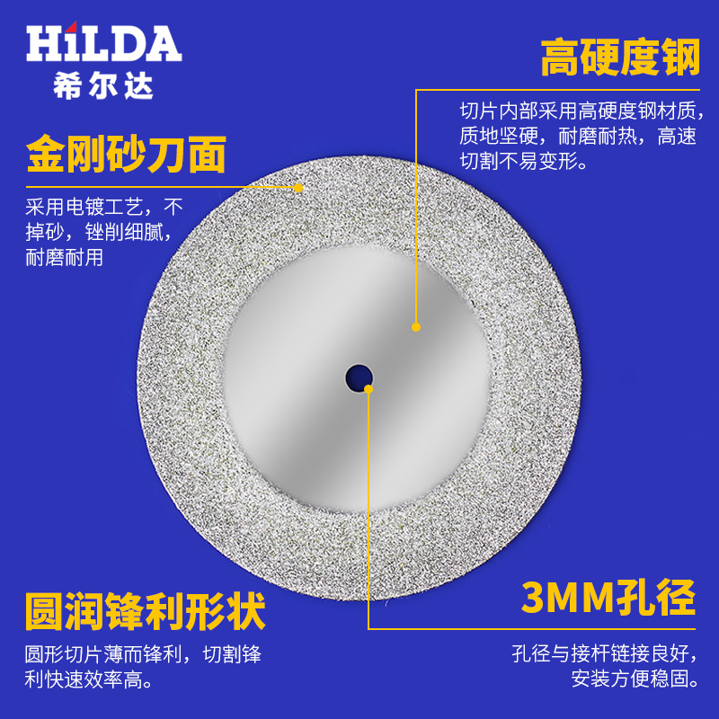 Hilda fábrica directa de molienda eléctrica Emery corte pieza Jade ágata hoja de sierra pieza de molienda en stock al por mayor