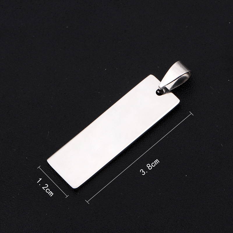 Stainless steel rectangular tag key chain pendant lettering running water number anti-lost luggage tag DIY jewelry accessories
