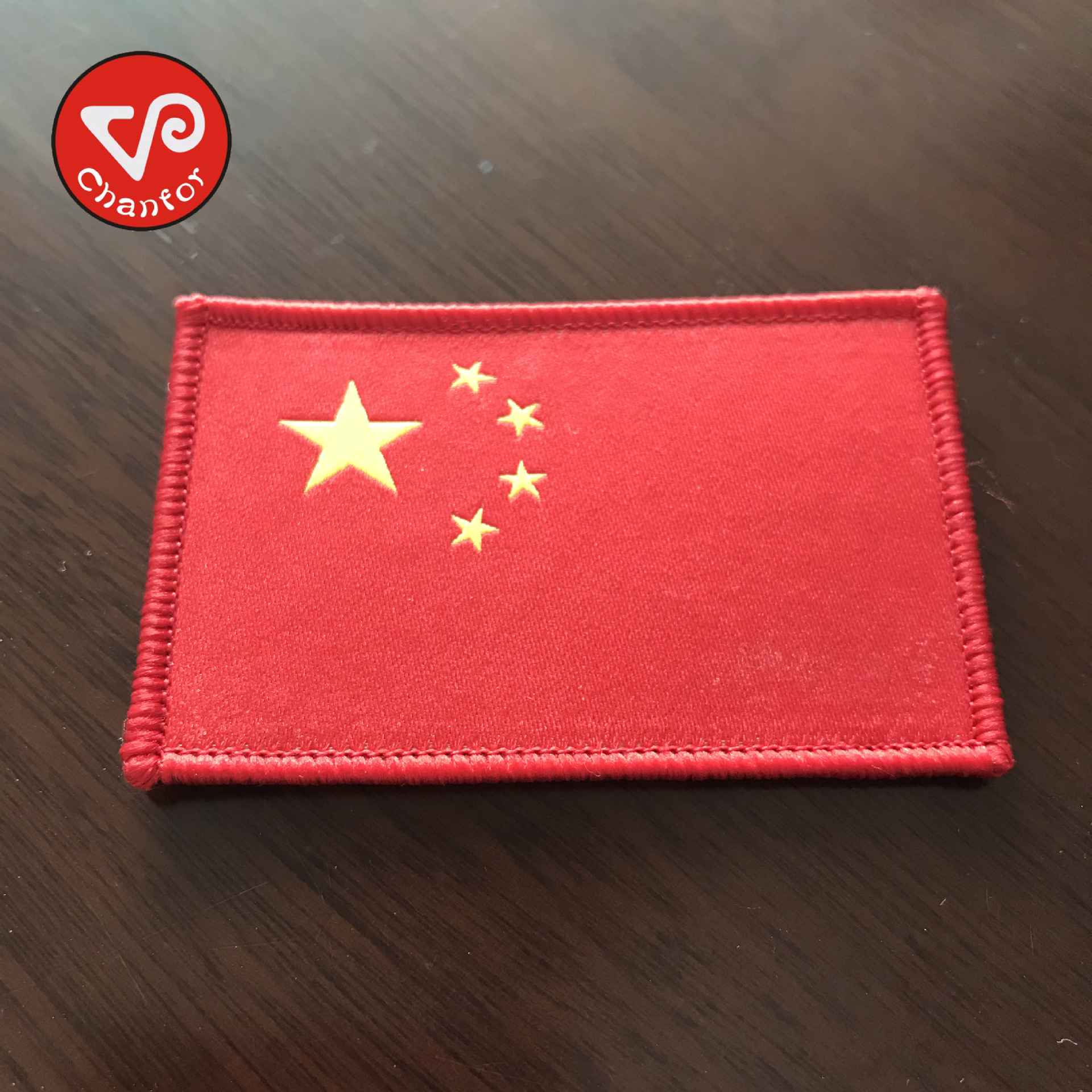 五星中国红旗国旗布贴 织唛胸标肩章 背面可加魔术贴 可按样生产