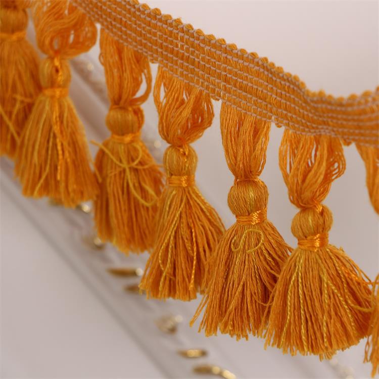 厂家直销多色窗帘花边吊穗服装花边配件棉线流苏软装辅料手工机织