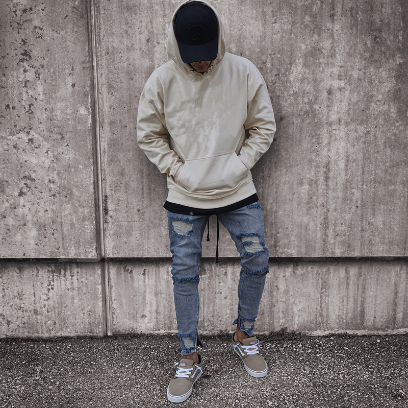 European And American High Street New Jeans Men's Trendy Denim Pants Ripped Zipper Jeans Men's Motorcycle Long Pants Trouser_voghion.com