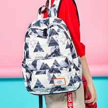 WINNER/优胜者风景印花双肩包女学生书包校园学院风简约背包