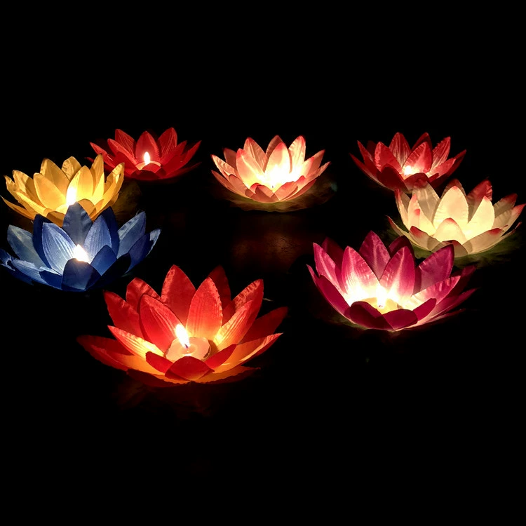 鼎承 Silk candle, lotus flower, flashlight, (Physicals)