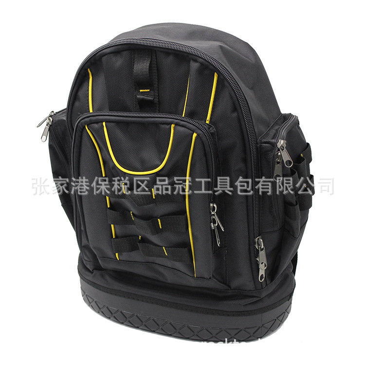 现货塑料底座牛津布背包耐磨大容量带胶底防水多功能电信双肩背包