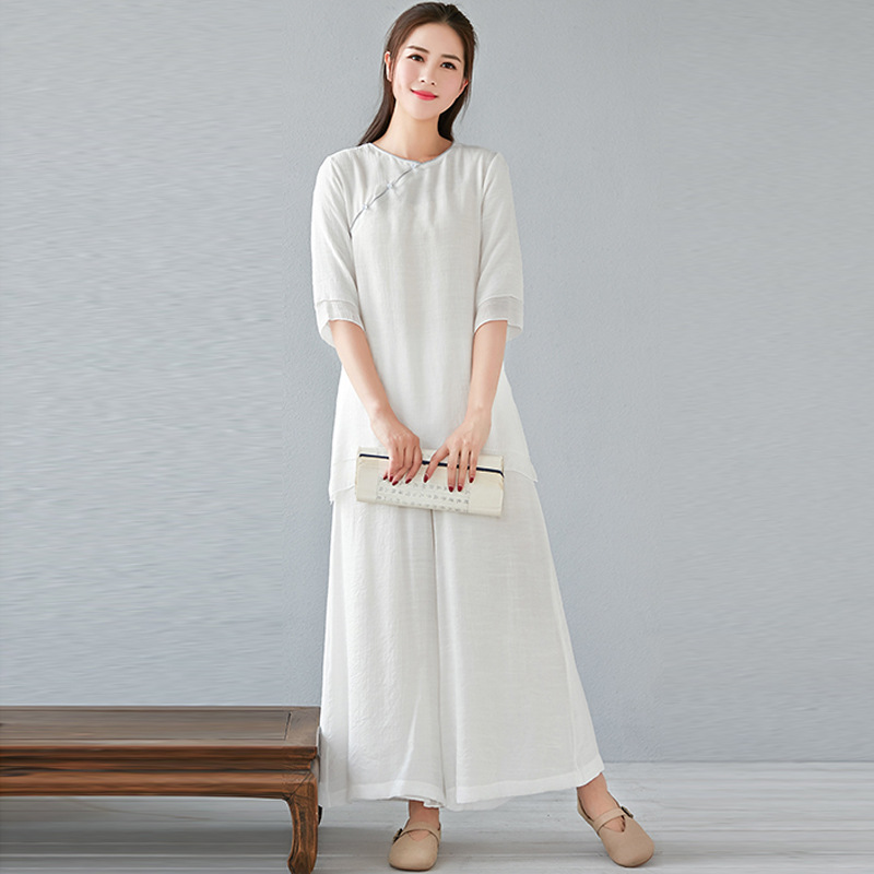 흰색 3 점 슬리브 세트