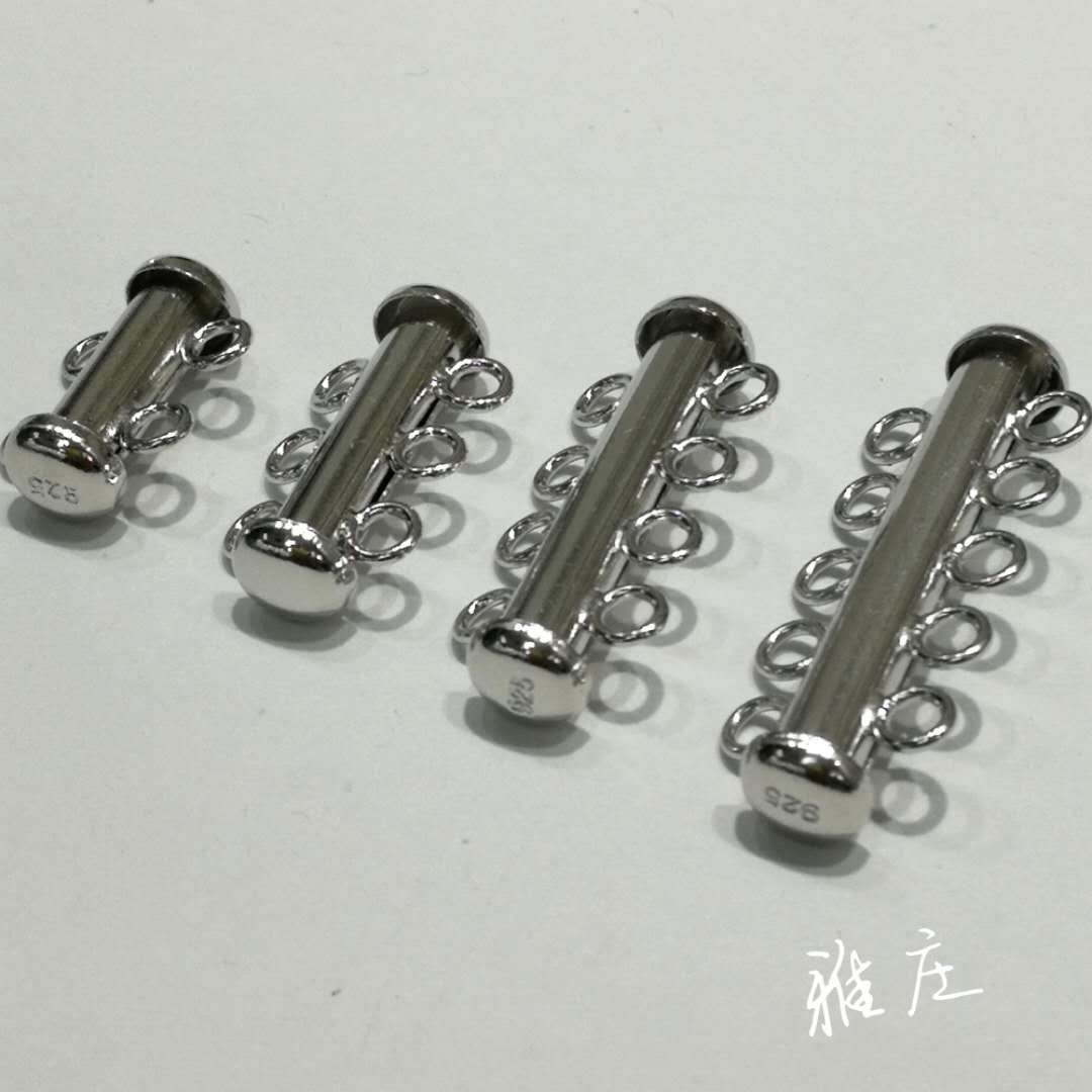 雅庄925纯银DIY配件饰品项链手链扣多规格排扣珍珠扣美吊坠