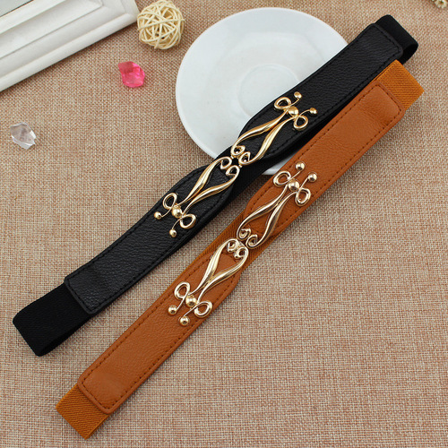 Spring and summer women's thin dress buckle elastic waistband women's fashion accessories thin elastic belt versatile one piece drop shipping