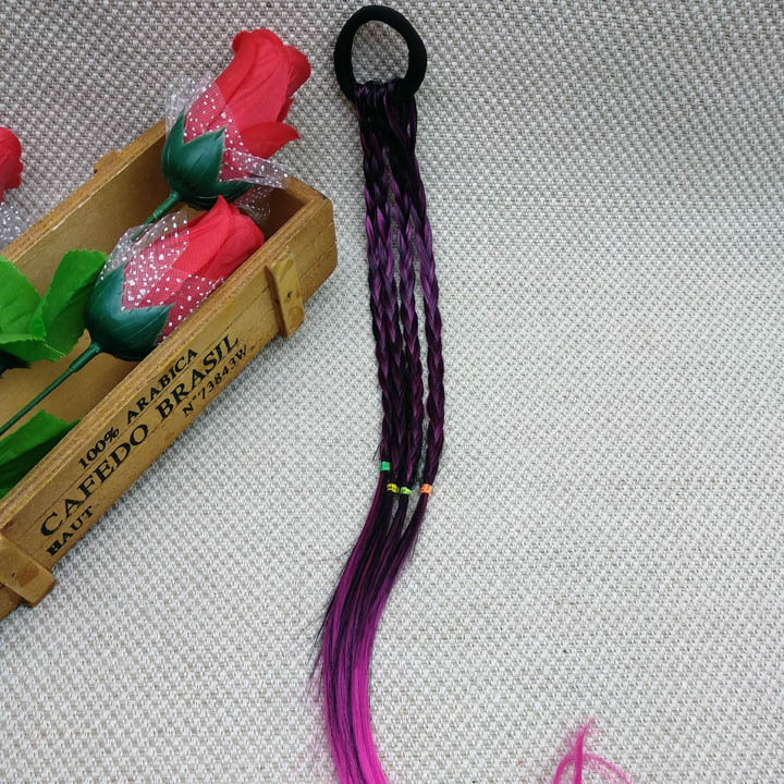 A1114 alta elástica de dos colores cuatro trenza peluca forma horquilla banda de pelo 2 yuanes tienda de joyería al por mayor