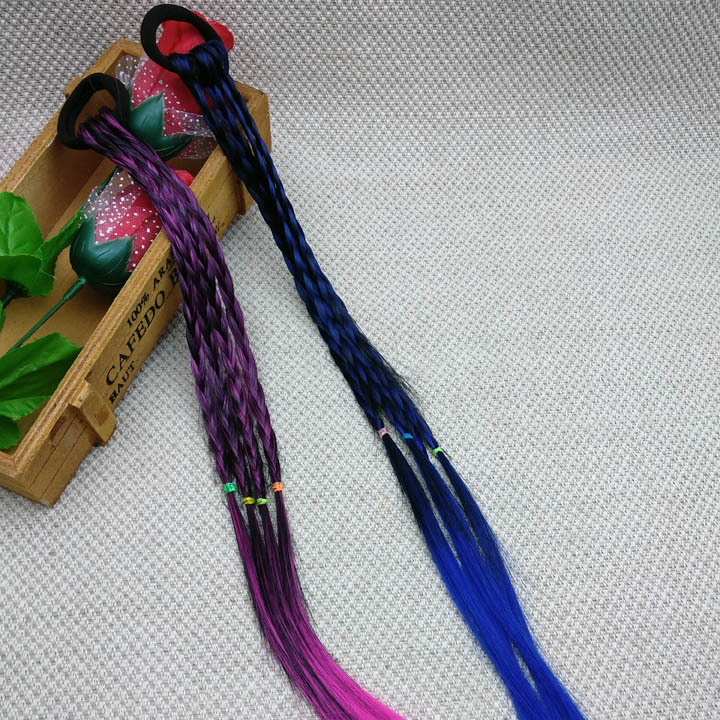 A1114 alta elástica de dos colores cuatro trenza peluca forma horquilla banda de pelo 2 yuanes tienda de joyería al por mayor