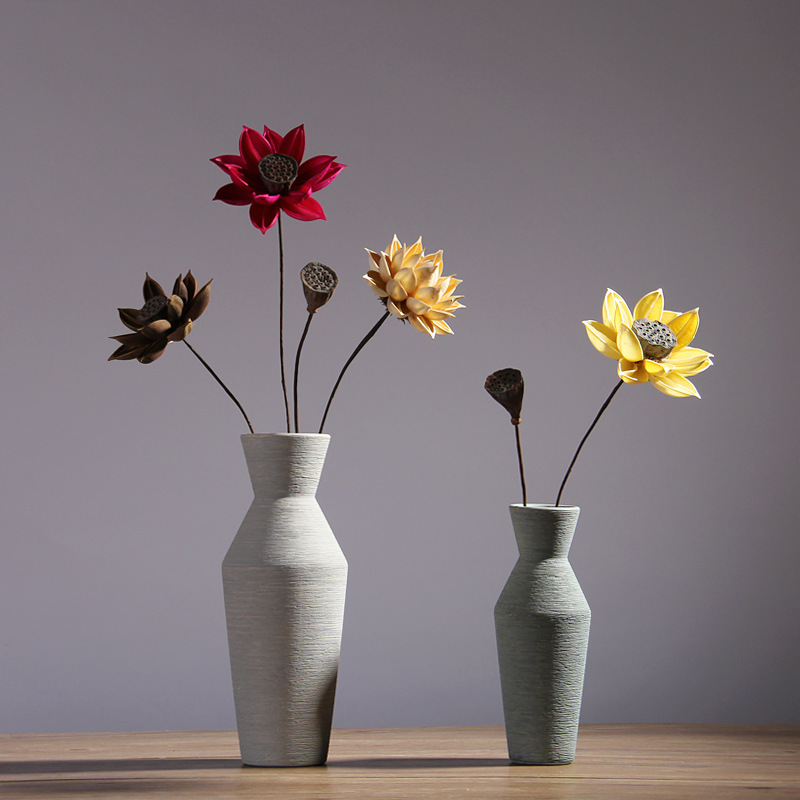 Estilo nórdico simple decoración TV gabinete salón decoración creativa cepillado florero arreglo floral decoración del hogar