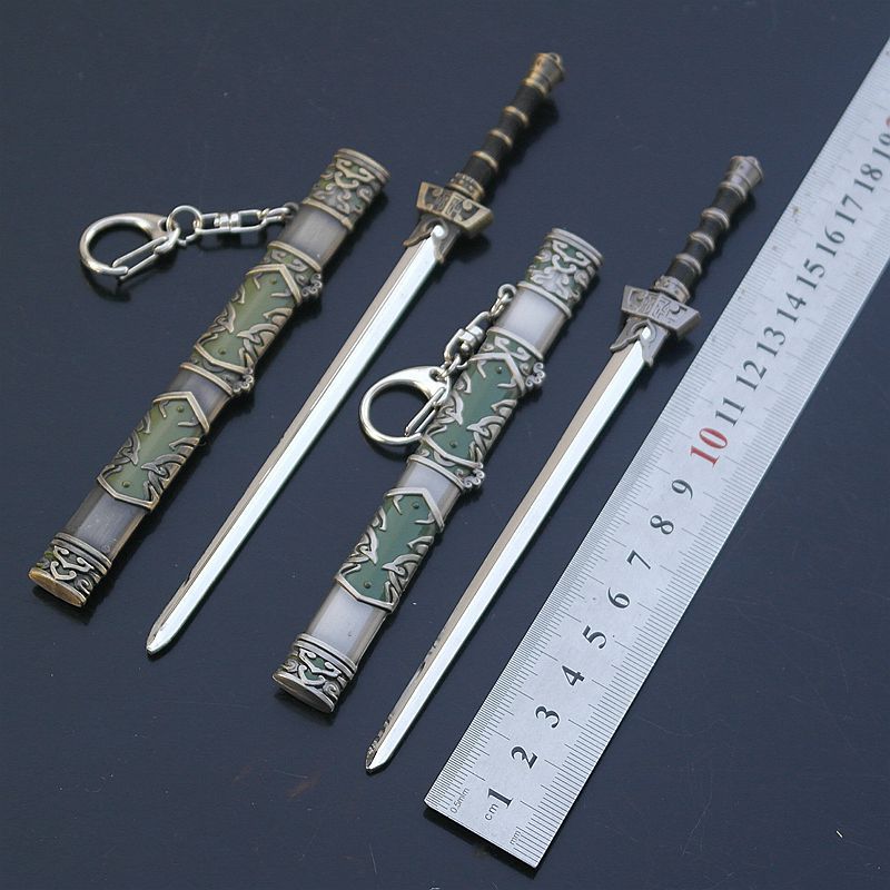 天涯明月刀门派 太白佩剑 白虹剑带剑鞘 合金武器钥匙扣未开刃