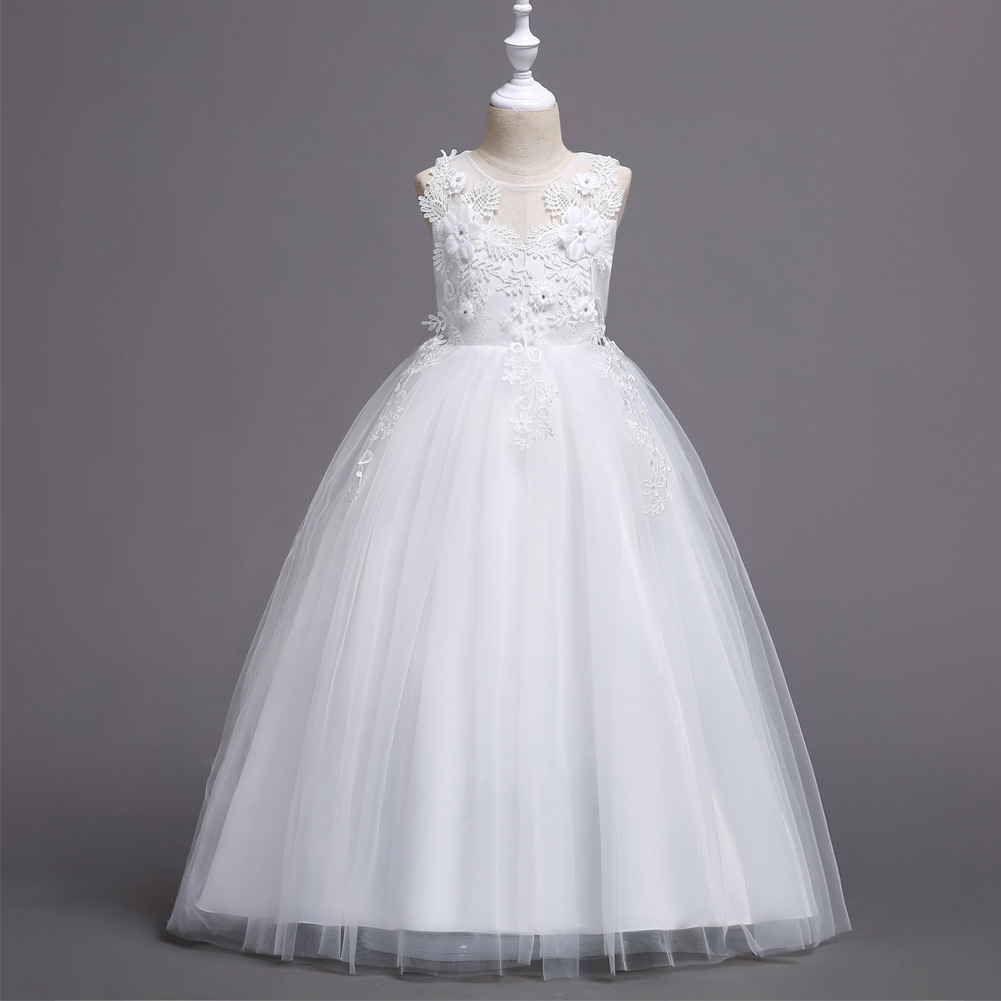Long skirt, piano performance costume, children's wedding dress, evening dress, princess style, children's clothing 3