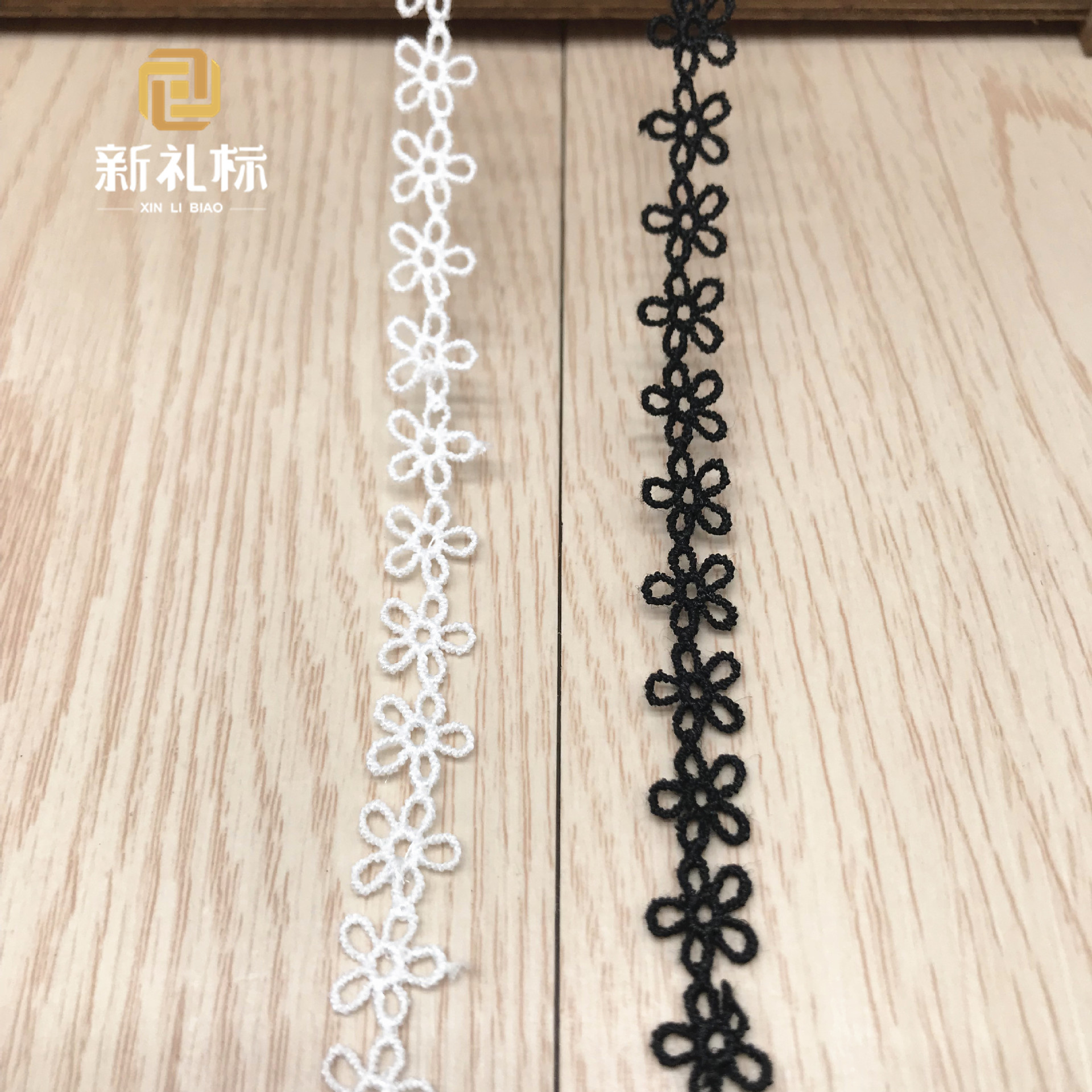 服装辅料DIY 涤光细线条码 五叶水溶涤光条码 饰品 水溶花边